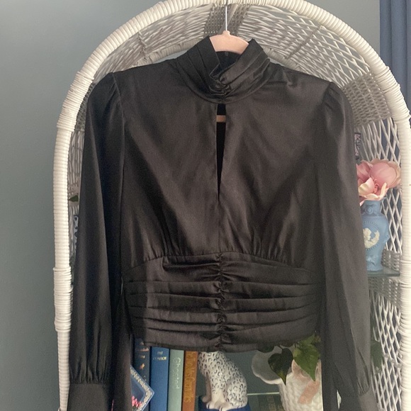 WAYF Black Dressy Blouse - Small - Picture 3 of 7